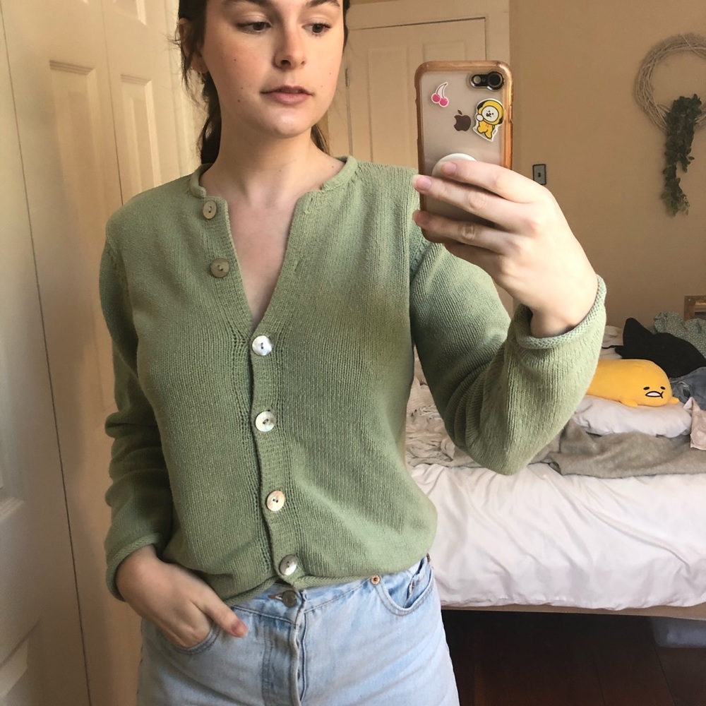 Pistachio knit cardigan!!